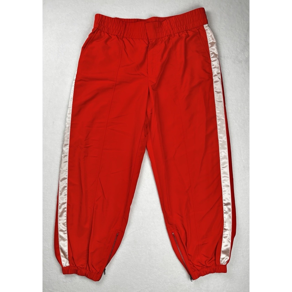 Future Collective‎ Red Track Pants Side Stripe Zip Ankle Women's Size L